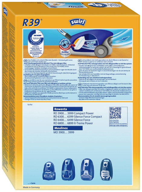 Swirl R39 Porszívó zsák 4 db 2. kép