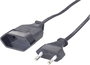 Euro dugós hálózati hosszabbítókábel, fekete, 2 m, H03VVH2-F 2 x 0,75 mm², GAO 145605092 bélyegkép