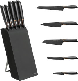Fiskars 1003099 Éles késblokk 5 késsel Fekete