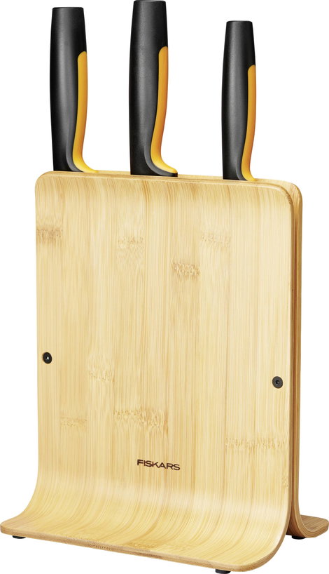 Fiskars 1057553 Funkcionális Form késblokk 3 késsel, bambusz