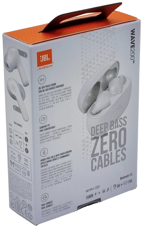JBL Wave 200 TWS Mobiltelefon In Ear headset Bluetooth® Stereo Fehér 4. kép