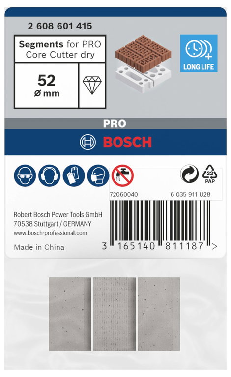 Bosch Accessories 2608601415 2608601415 Szegmensek szárazfúró koronákhoz 3 db 2. kép