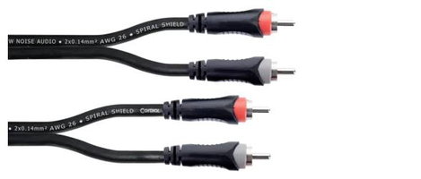 Cordial 14834 RCA Audio Csatlakozókábel [2x RCA dugó - 2x RCA dugó] 0.50 m Fekete PVC köpeny, ikerve 4. kép