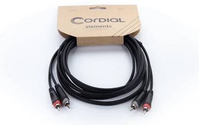 Cordial 14834 RCA Audio Csatlakozókábel [2x RCA dugó - 2x RCA dugó] 0.50 m Fekete PVC köpeny, ikerve 5. kép
