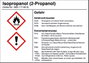 SafetyMarking 21.B1200.11 Veszélyes anyag etikett G011 Izopropanol (2-propanol) Öntapadó fólia (Sz x bélyegkép