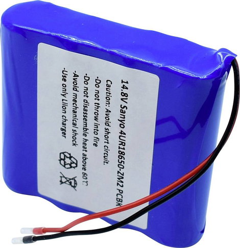 Sanyo 4/UR18650-ZM2 PCBK Speciális akku 18650 Kábel Lítiumion 14.8 V 2420 mAh