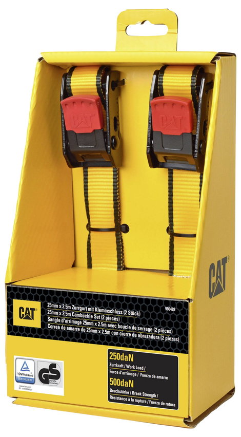 Caterpillar 980489IE Szorító heveder Húzóerő LC=500 daN (H x Sz) 2.5 m x 25 mm Kapcsos zár 2. kép