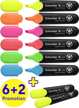 Schneider Schreibgeräte Szövegjelölő Textmarker Job sortiert Karton-Etui 8 Stück Aktion 115068 1 db