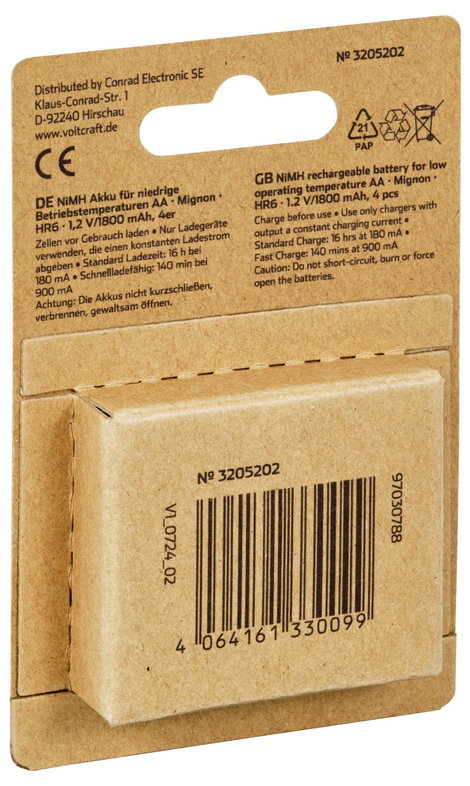 VOLTCRAFT VC-16026010 Ceruzaakku NiMH 1800 mAh 1.2 V 4 db 4. kép