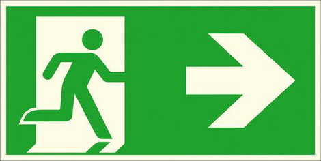 Menekülési útvonal tábla Alumínium Vészkijárat jobbra SafetyMarking 15.A1060 (Sz x Ma) 300 mm x 150