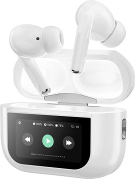 Music Man BT-X72 In Ear headset Bluetooth® Stereo Fehér Noise Cancelling Elemtöltés kijelzés, Headse