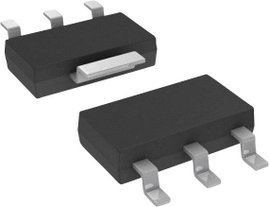 SMD triak, ház típus: SOT-223, I(GT) 35 mA, I(T) RMS 1 A, csúcs zárófeszültség U(DRM) 500 V, BT134W-
