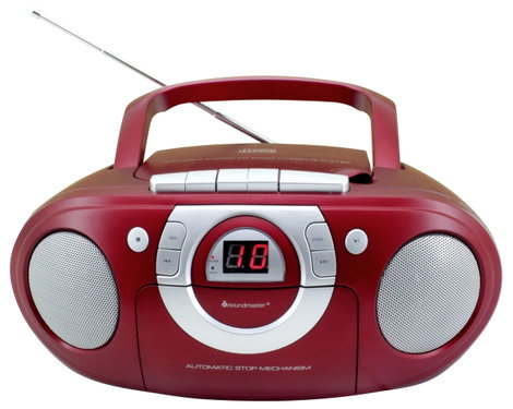 soundmaster SCD5100RO CD-s rádió URH CD, AUX, Kazetta, URH Sötétpiros 2. kép