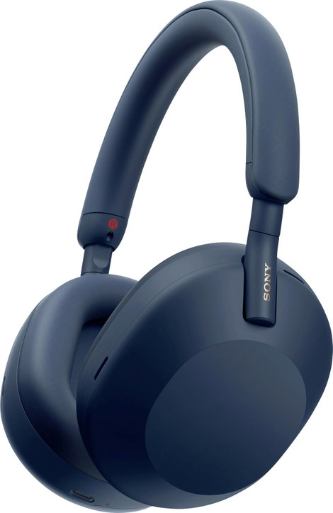 Sony WH-1000XM5 Over Ear headset Bluetooth® Stereo Kék High-Resolution audio, mikrofon zajelnyomás,