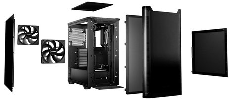 BeQuiet PURE BASE 501 Black Midi torony Számítógép ház Fekete 4. kép