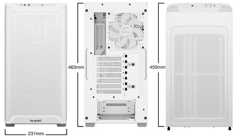 BeQuiet PURE BASE 501 Airflow White Midi torony Számítógép ház Fehér 8. kép