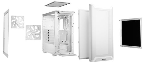 BeQuiet PURE BASE 501 Airflow Window White Midi torony Számítógép ház Fehér 4. kép
