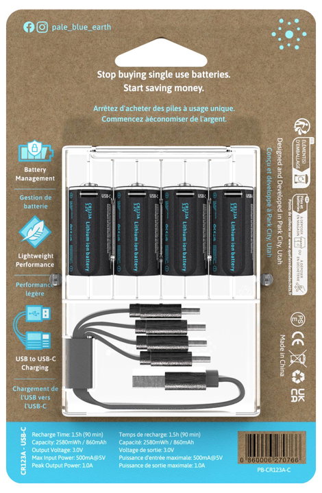 Paleblue Speciális akku CR 123 Lítiumion 3 V 860 mAh 3. kép