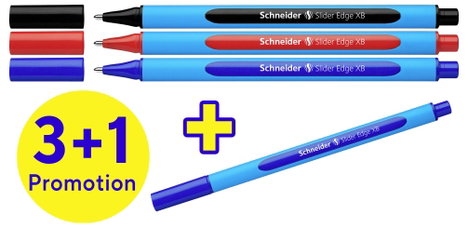 Schneider Schreibgeräte 1 db Kugelschreiber Slider Edge XB 4er Kartonetui, 3+1 Aktion 152271 Golyóst 2. kép