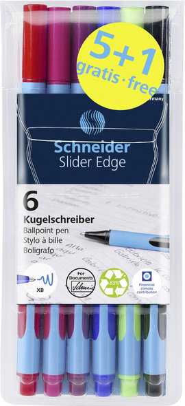 Schneider Schreibgeräte 1 db Kugelschreiber Slider Edge XB 6er Etui, sortiert, 5+1 Aktion 152284 Gol