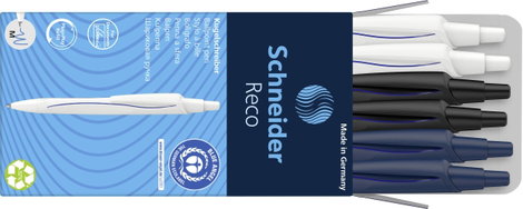 Schneider Schreibgeräte 1 db Kugelschreiber Reco 6er Pack sortiert, Mine blau 131886 Golyóstoll N/A
