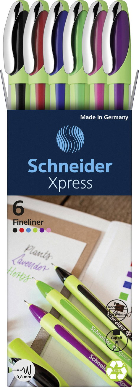 Schneider Schreibgeräte Rollertollak Fineliner Xpress 08 Karton-Etui 6 Stück 190086 1 db