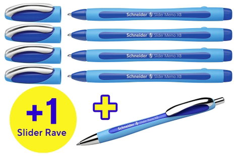 Schneider Schreibgeräte 1 db Etui 4x Kugelschreiber Memo + 1x Rave blau 150275 Golyóstoll N/A 2. kép