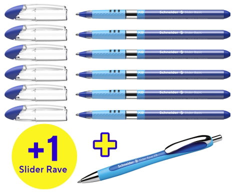 Schneider Schreibgeräte 1 db Kugelschreiber Slider Basic XB Rave 6er Etui + Slider Rave XB blau 1512 2. kép