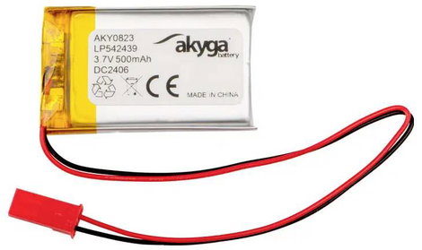 Akyga LP542439 Akkucsomag Elem- és akkuméret: Speciális akku LiPo 3.7 V 500 mAh