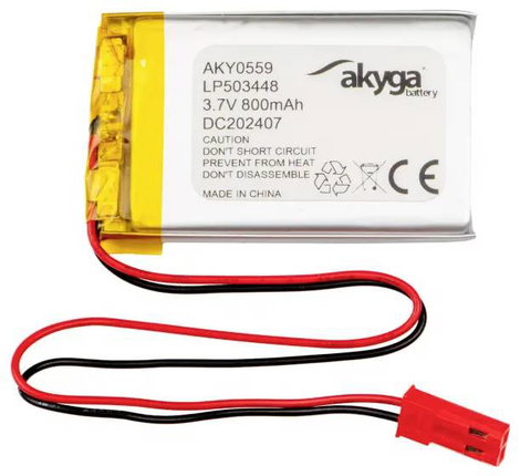 Akyga LP503448 Akkucsomag Elem- és akkuméret: Speciális akku LiPo 3.7 V 800 mAh