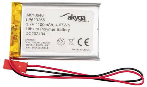 Akyga LP623255 Akkucsomag Elem- és akkuméret: Speciális akku LiPo 3.7 V 1100 mAh