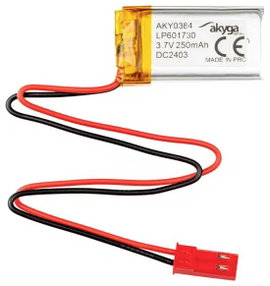 Akyga LP601730 Akkucsomag Elem- és akkuméret: Speciális akku LiPo 3.7 V 250 mAh