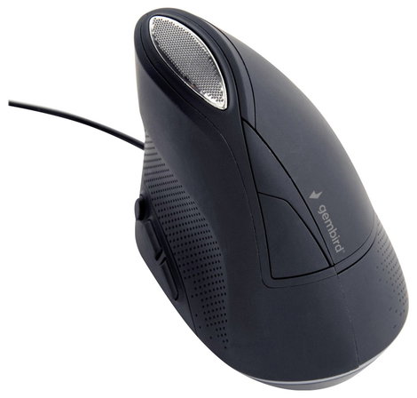 Gembird MUS-ERGO-03 Ergonomikus egér Vezetékes Optikai Szürke 6 Gombok 800 dpi, 1600 dpi, 2400 dpi,  3. kép