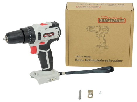 Dino KRAFTPAKET 18V-45Nm-23-630W 130230 Akkus ütvefúró-csavarozó 18 V kefe nélkül, akku nélkül, tölt 3. kép