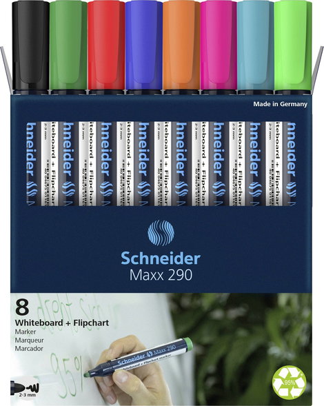 Schneider Schreibgeräte Whiteboard-Marker Maxx 290 8er Set sortiert, 6+2 Aktion 129098 Táblafilc 1 d