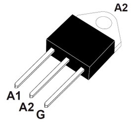 Triak, TOP-3, I(GT) max. 50 mA, I(T) RMS 25 A, U(DRM) 600 V, STMicroelectronics BTA26-600B