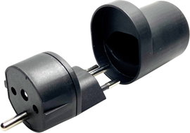 Martin Kaiser 181/sw/1 Úti adapter Fix-Adapter CH Typ 12/Schuko denzentraler Steckeransatz, IP 20, s
