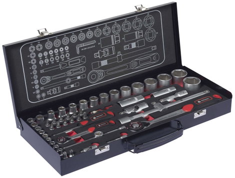 TOOLCRAFT TO-9626409 Átváltó racsni készlet 1/4 (6,3 mm), 1/2 (12,5 mm) 44.5 cm 3. kép