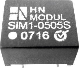 DC/DC átalakító, 1 W, SIM1 DIL8 sorozat, bemenet: 5 V, kimenet: 24 V 50 mA 1 W, HN Power SIM1-0524S-