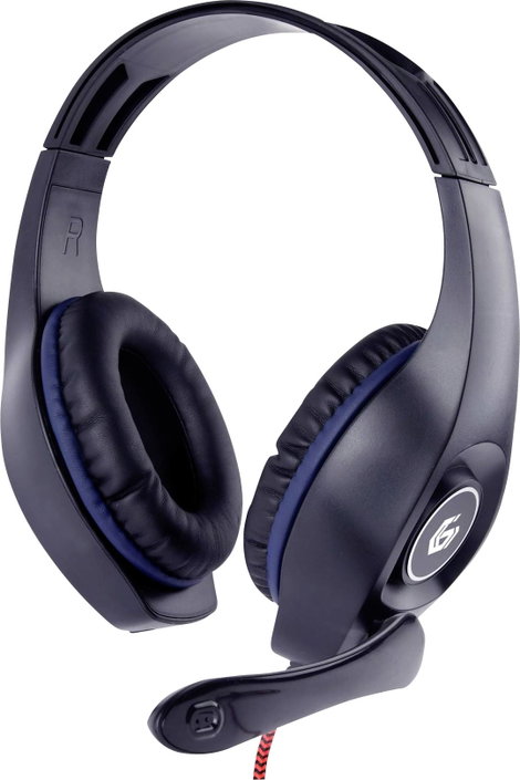 Gembird GHS-05-B Gamer On Ear headset Vezetékes Stereo Fekete, Kék Hangerő szabályozás