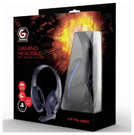Gembird GHS-05-B Gamer On Ear headset Vezetékes Stereo Fekete, Kék Hangerő szabályozás 4. kép