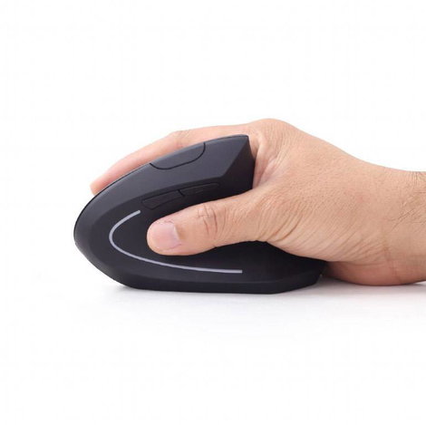 Gembird MUSW-ERGO-01 Ergonomikus egér Rádiójel vezérlésű Optikai Fekete 6 Gombok 1600 dpi Ergonómiku 5. kép