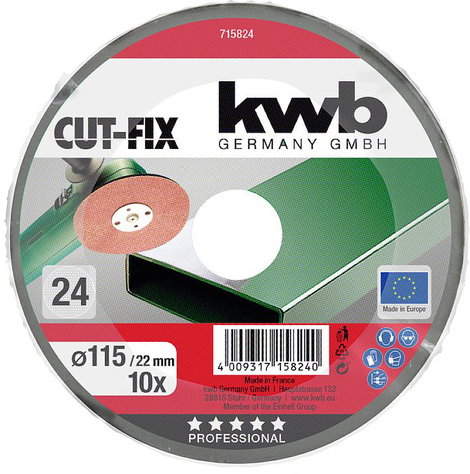 kwb 715824 Csiszolópapír korongos csiszolókészülékhez Szemcsézet 24 (Ø) 115 mm 10 db 2. kép