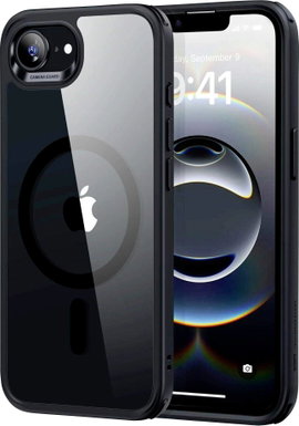 ESR Classic Hybrid HaloLock Hátlap Apple iPhone 16e Átlátszó, Fekete Induktív töltés, MagSafe kompat
