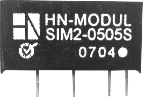 DC/DC átalakító, 2 W, SIM2 SIL7 sorozat, bemenet: 12 V, kimenet: ±12 V ±82 mA 2 W, HN Power SIM2-121