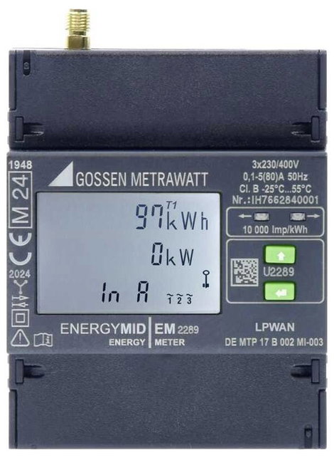 Gossen Metrawatt EM2289 Háromfázisú fogyasztásmérő 80 A MID konform: Igen 1 db 2. kép