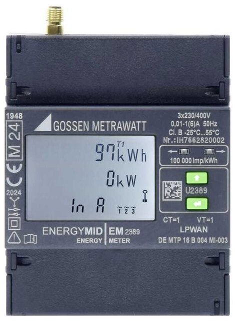 Gossen Metrawatt EM2389 Háromfázisú fogyasztásmérő átalakító csatlakozóval 5 A MID konform: Igen 1 d 2. kép