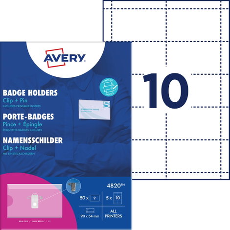 Avery-Zweckform 4820 Névtábla (Sz x Ma) 90 mm x 54 mm 50 db 2. kép