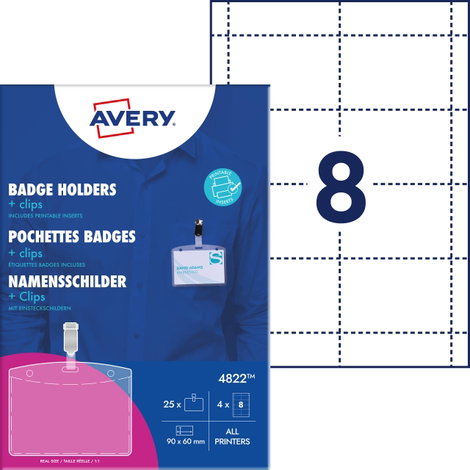 Avery-Zweckform 4822 Névtábla (Sz x Ma) 90 mm x 60 mm 25 db 2. kép