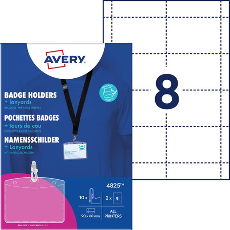 Avery-Zweckform 4825 Névtábla (Sz x Ma) 90 mm x 60 mm 10 db 2. kép